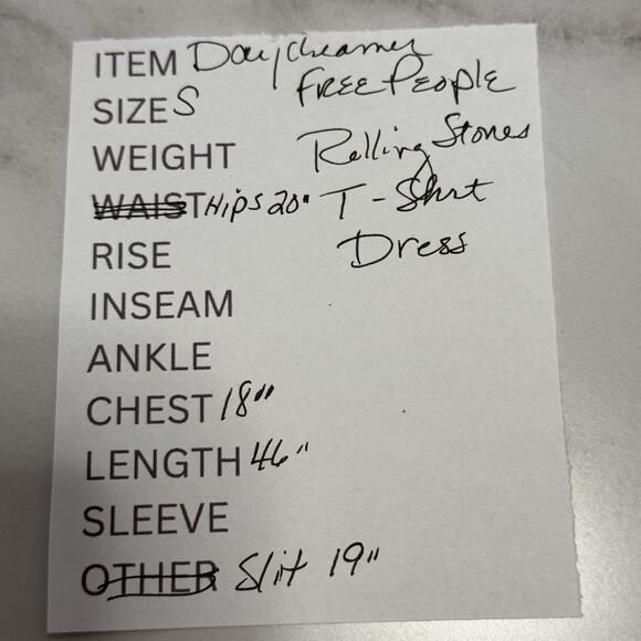 Daydreamer Free People Rolling Stones ‘89 Long T-shirt Dress Size S Cream Slit - Picture 10 of 10